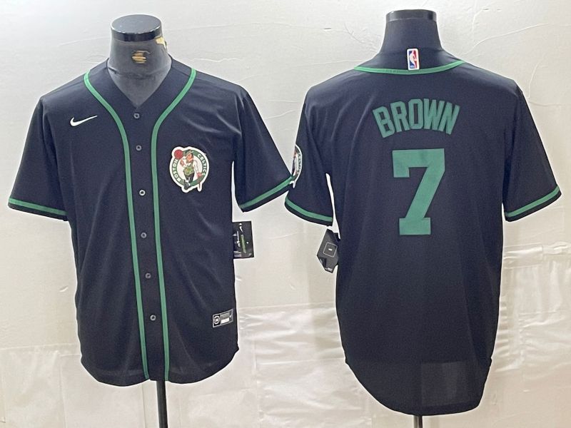Men Boston Celtics #7 Brown Black Joint second generation 2024 Nike NBA Jersey style 1->->